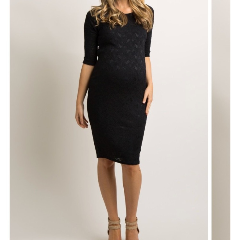 NWT PinkBlush black lace dress long sleeve overlay